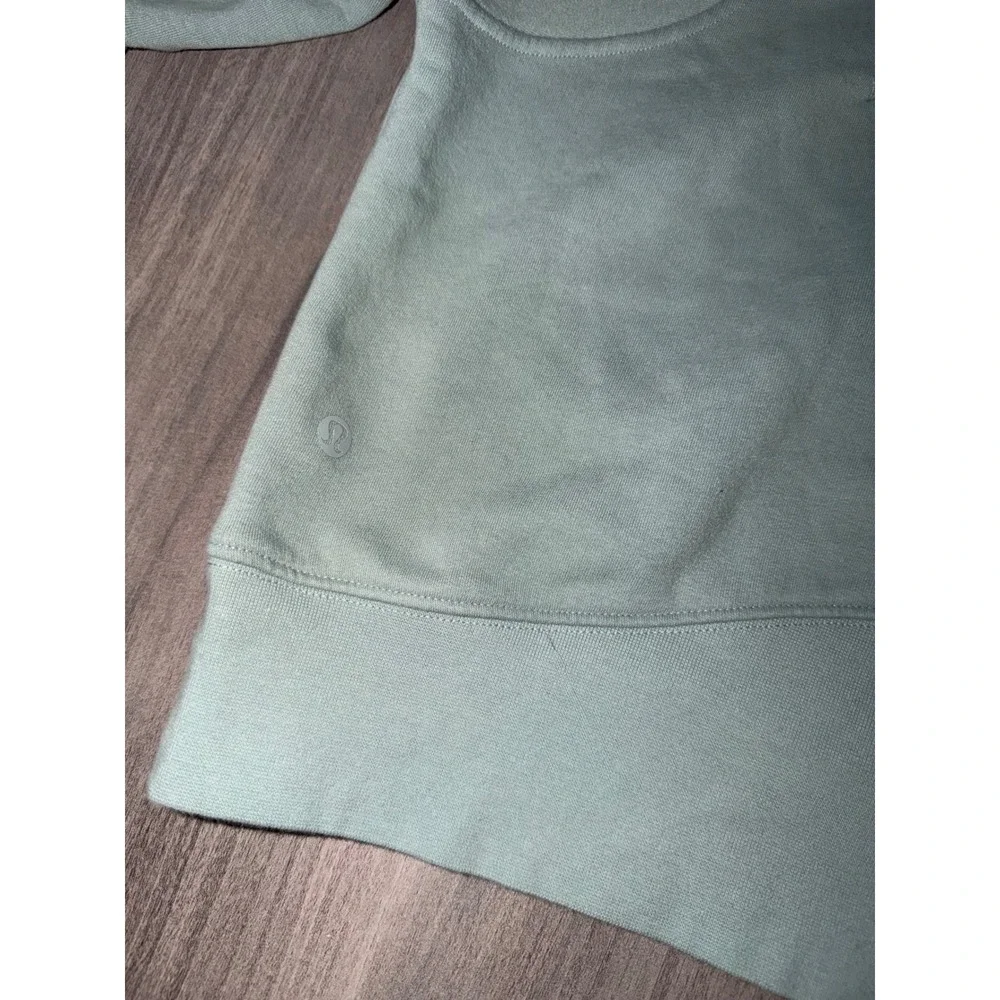 Lululemon Scuba Oversized Pullover Hoodie Sage Green Cropped Sweatshirt 10 A4